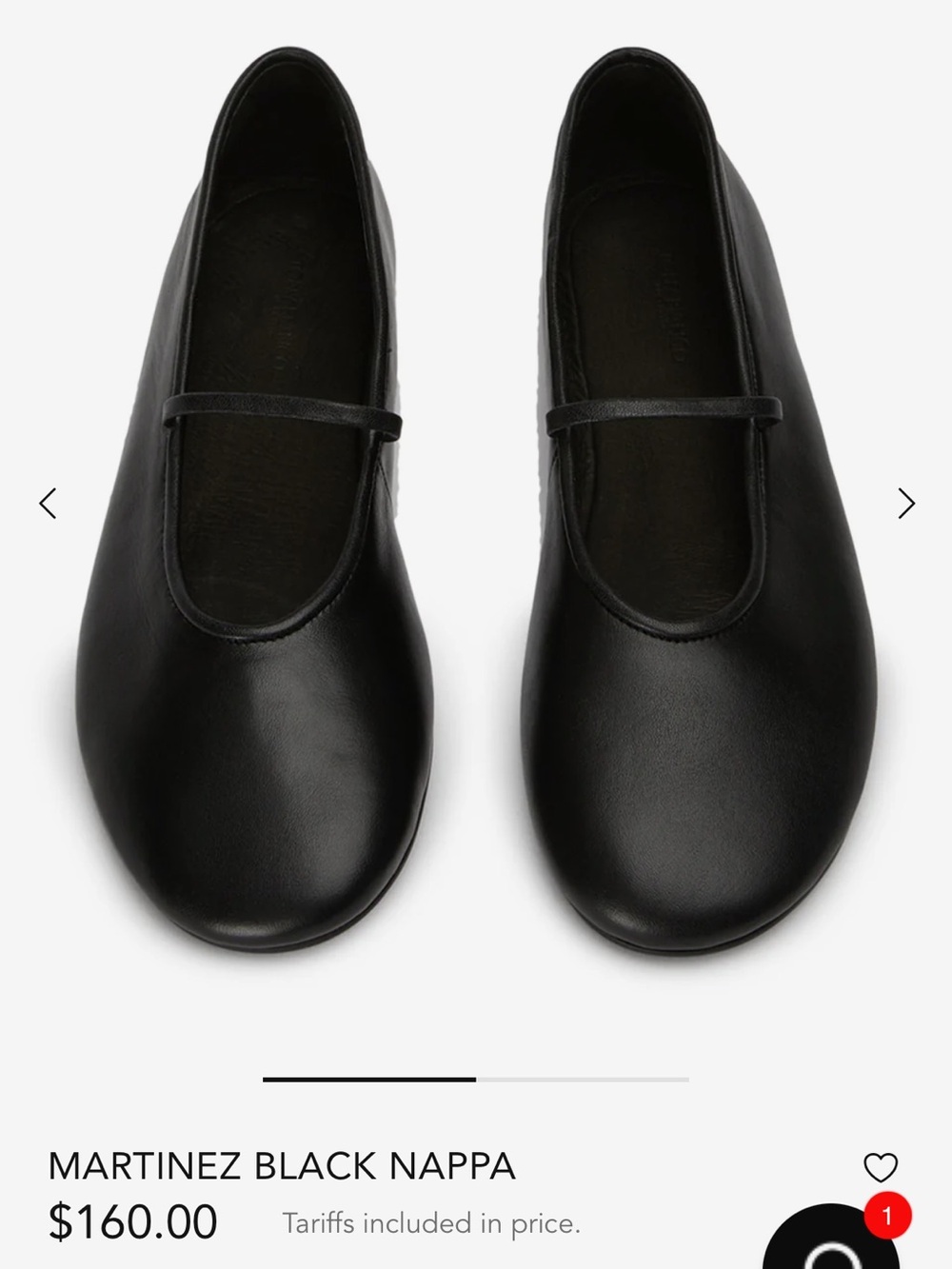 Tony Bianco Martinez Black Nappa Ballet Flats